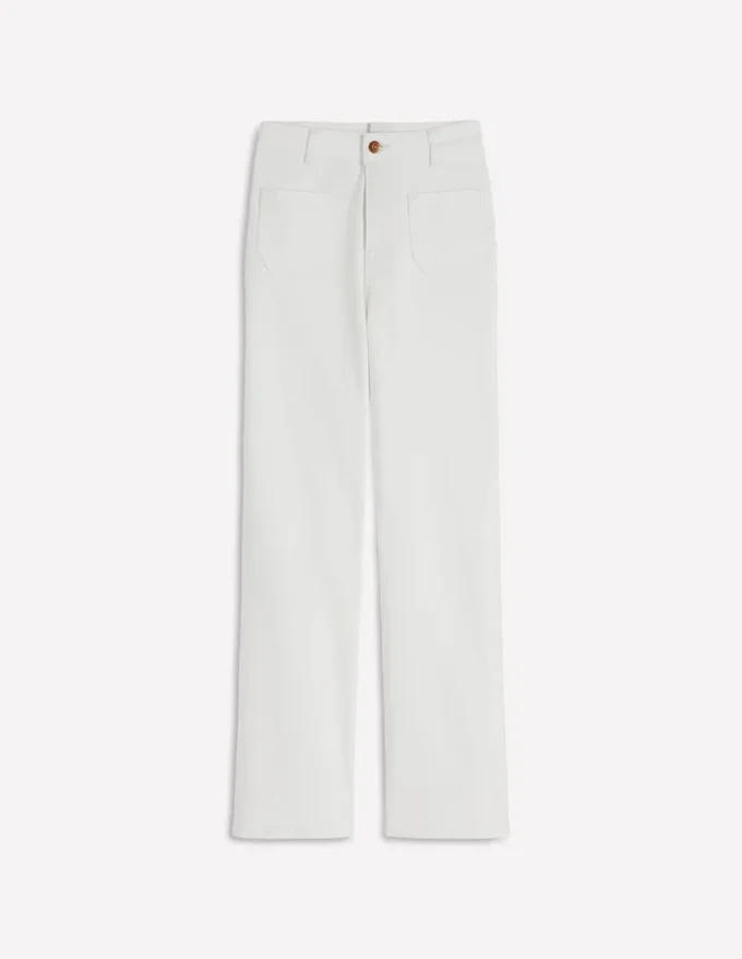 Straight Leg Pocket Jeans White Straight Leg Pocket Jeans White