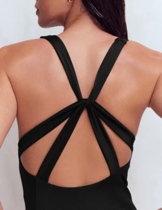 Strap Detail Swimsuit Black
