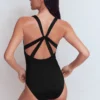 Strap Detail Swimsuit Black Strap Detail Swimsuit Black
