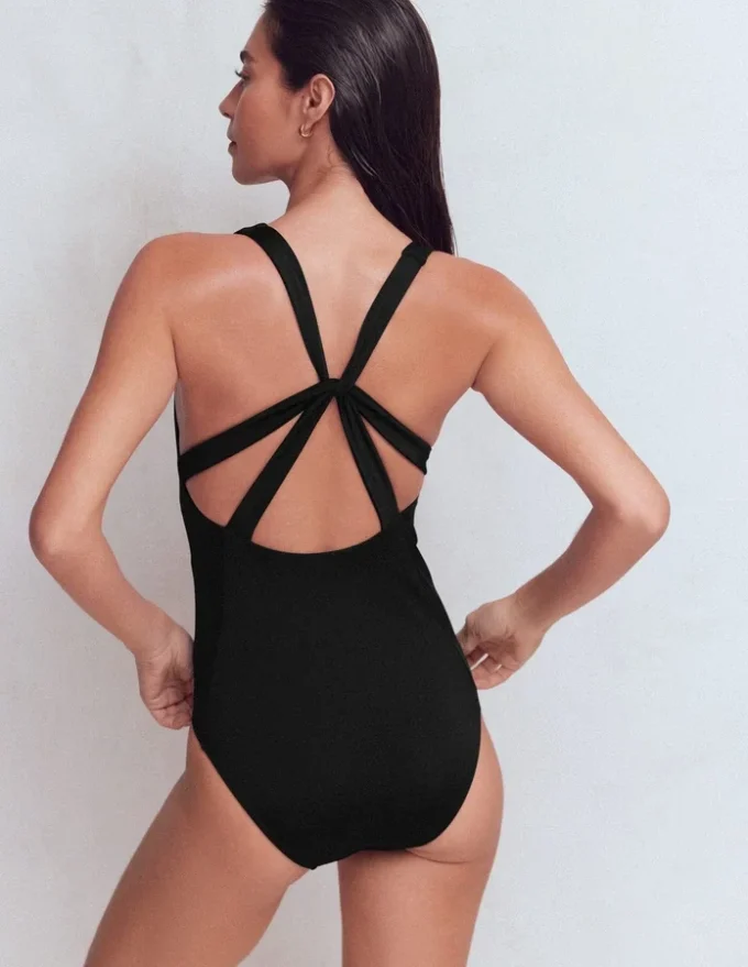 Strap Detail Swimsuit Black Strap Detail Swimsuit Black