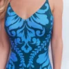 Strap Print Swimsuit Green, Decorative Lattice Strap Print Swimsuit Green, Decorative Lattice
