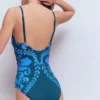 Strap Print Swimsuit Green, Decorative Lattice Strap Print Swimsuit Green, Decorative Lattice