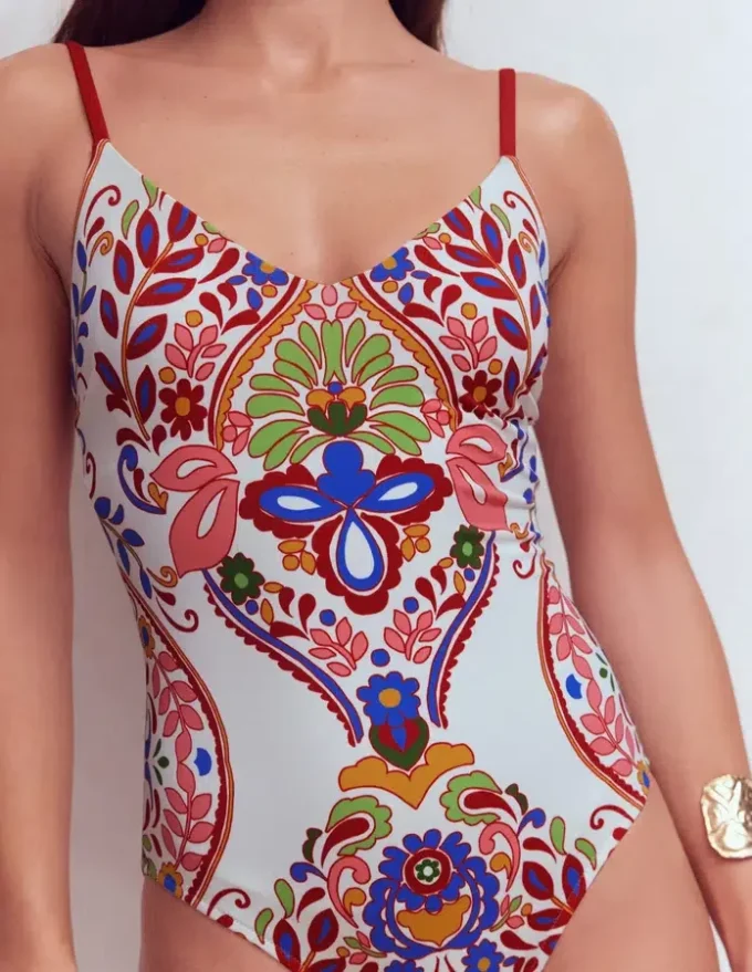 Strap Print Swimsuit Multi, Enchanted Gardenia Strap Print Swimsuit Multi, Enchanted Gardenia