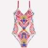 Strap Print Swimsuit Multi, Enchanted Gardenia Strap Print Swimsuit Multi, Enchanted Gardenia