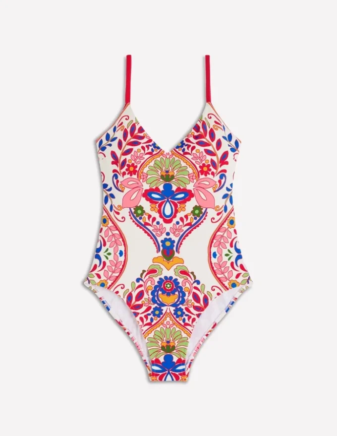 Strap Print Swimsuit Multi, Enchanted Gardenia Strap Print Swimsuit Multi, Enchanted Gardenia