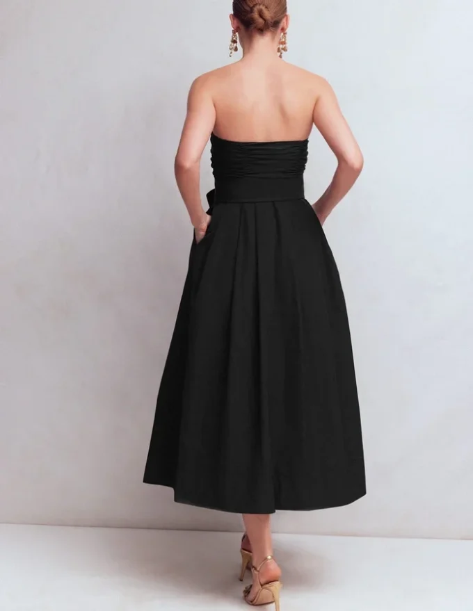 Strapless Taffeta Dress Black Strapless Taffeta Dress Black