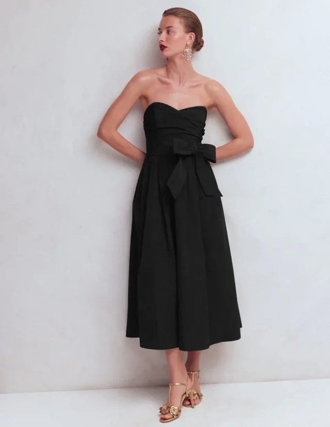 Strapless Taffeta Dress Black Strapless Taffeta Dress Black