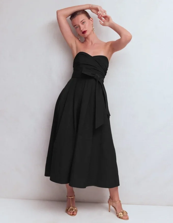 Strapless Taffeta Dress Black Strapless Taffeta Dress Black