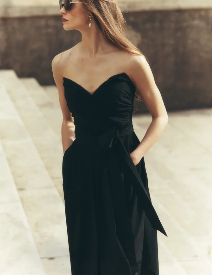 Strapless Taffeta Dress Black Strapless Taffeta Dress Black