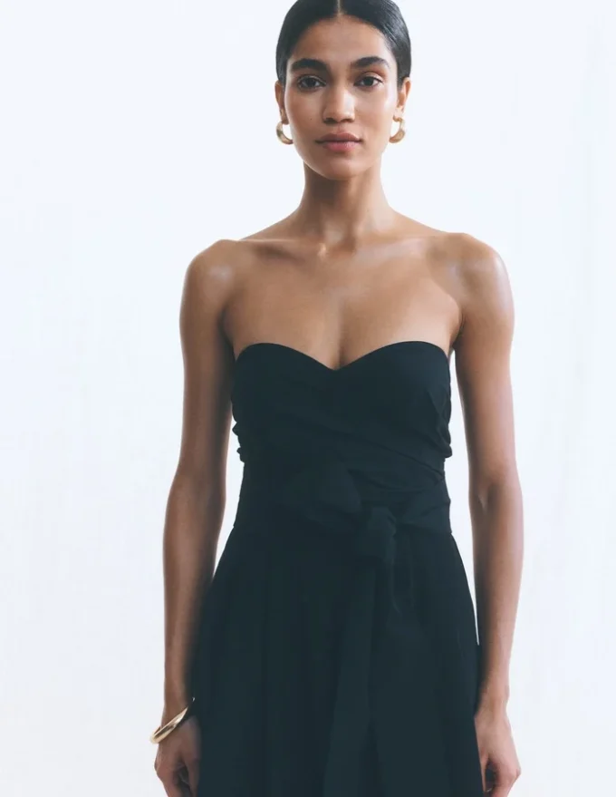 Strapless Taffeta Dress Black Strapless Taffeta Dress Black