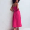 Strapless Taffeta Dress Bright Pink Strapless Taffeta Dress Bright Pink