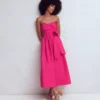 Strapless Taffeta Dress Bright Pink Strapless Taffeta Dress Bright Pink