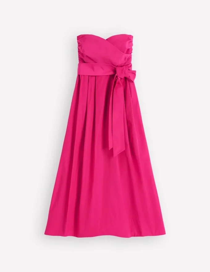 Strapless Taffeta Dress Bright Pink Strapless Taffeta Dress Bright Pink