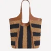 Straw Tote Navy/Natural Stripe Straw Tote Navy/Natural Stripe