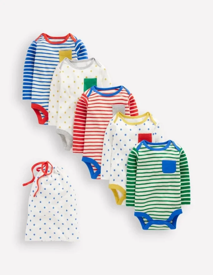 Striped 5 Pack Bodies Multi Stripes/Stars