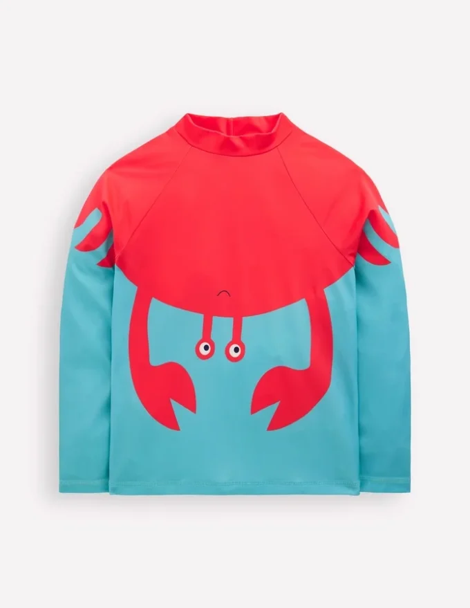 Sun Safe Fun Rash Vest Aqua Sea Blue Crab Sun Safe Fun Rash Vest Aqua Sea Blue Crab