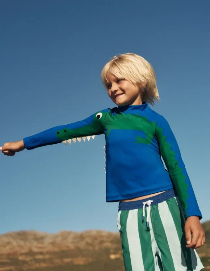 Sun Safe Fun Rash Vest Blue Croc
