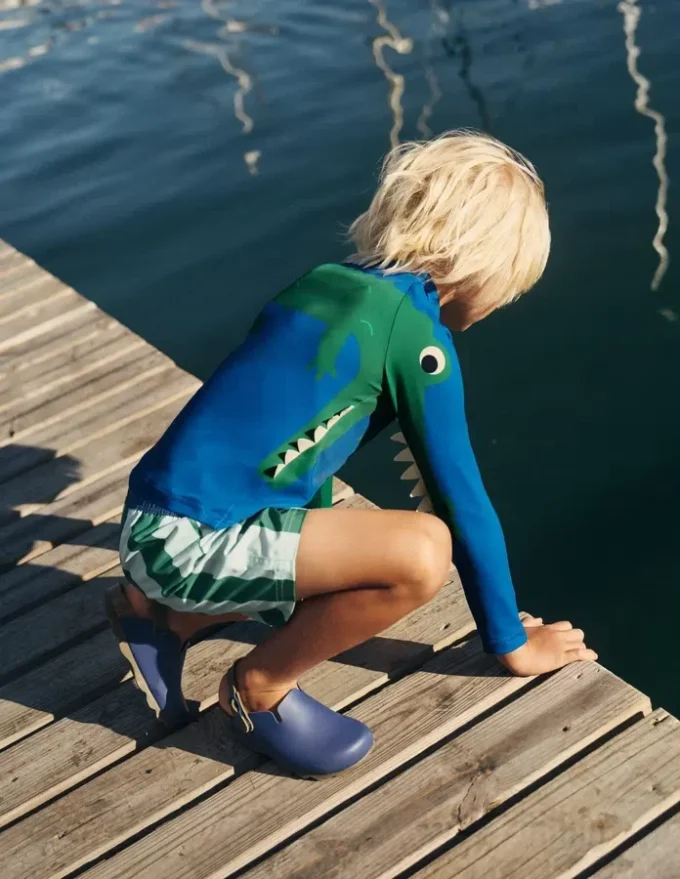 Sun Safe Fun Rash Vest Blue Croc