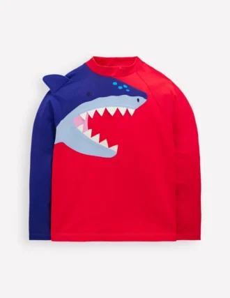 Sun Safe Fun Rash Vest Rockabilly Red Shark