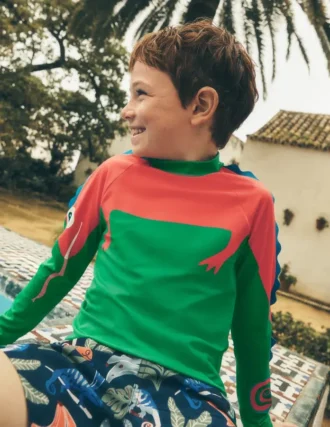 Sun Safe Fun Rash Vest Shady Green Chameleon