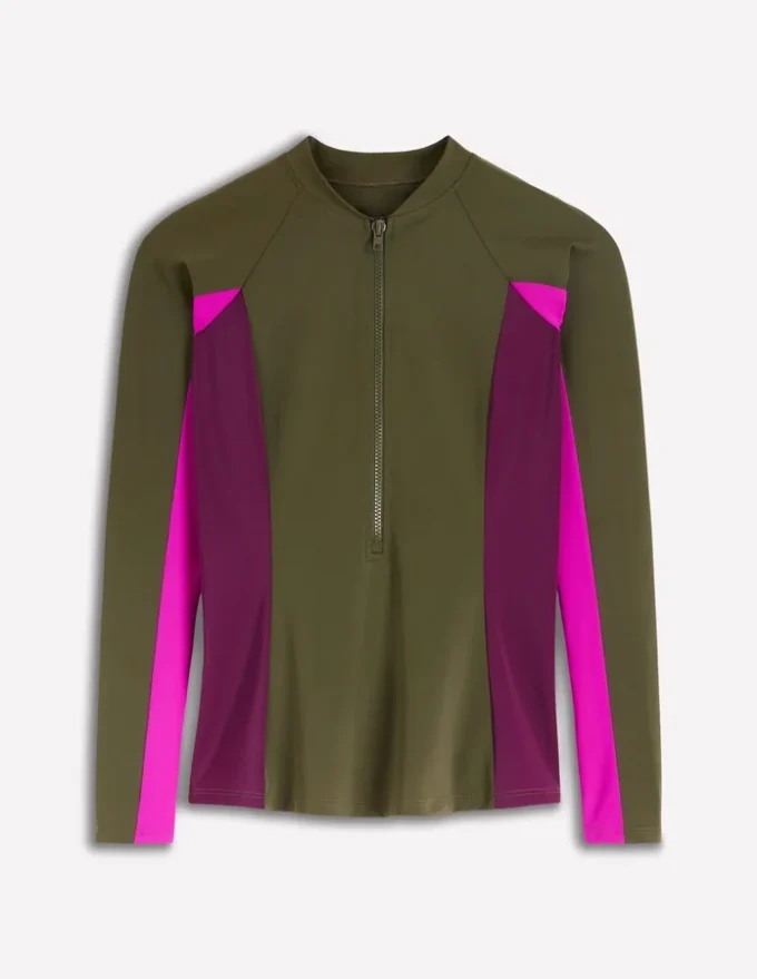 Sun Safe Raglan Guard Top Khaki Colourblock Sun Safe Raglan Guard Top Khaki Colourblock