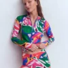Sun Safe Raglan Guard Top Multi, Leafy Cascade