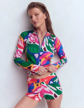 Sun Safe Raglan Guard Top Multi, Leafy Cascade
