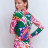 Sun Safe Raglan Guard Top Multi, Leafy Cascade