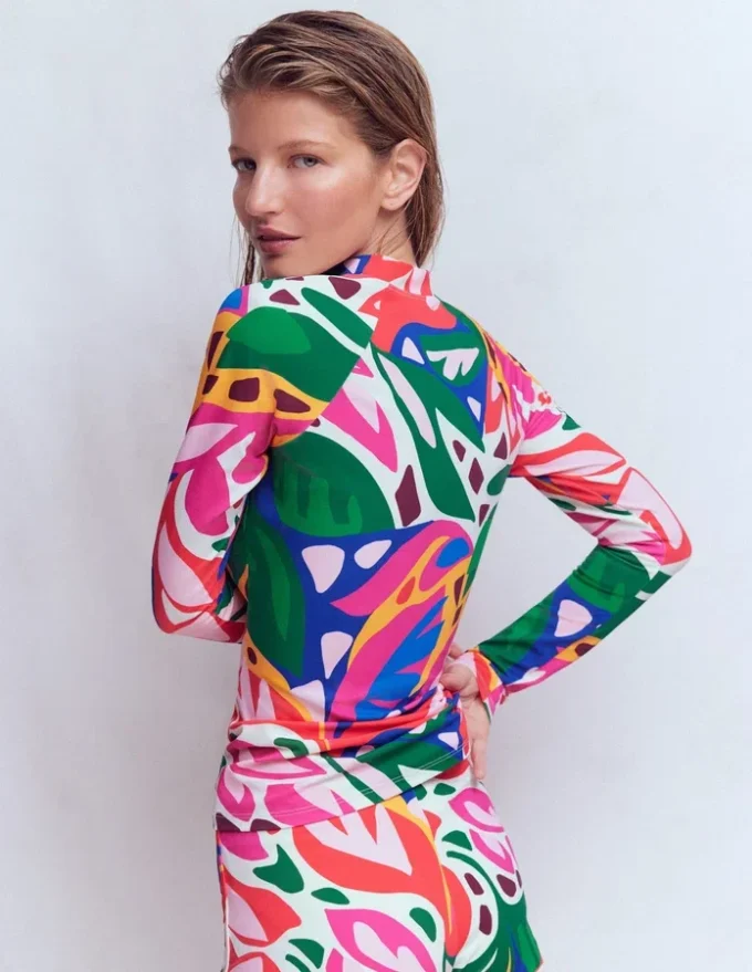 Sun Safe Raglan Guard Top Multi, Leafy Cascade