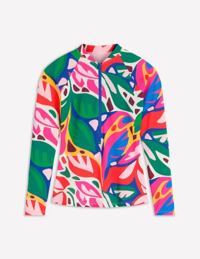 Sun Safe Raglan Guard Top Multi, Leafy Cascade
