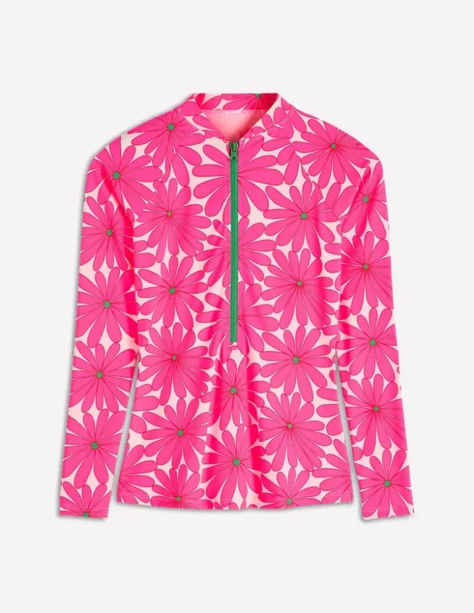 Sun Safe Raglan Guard Top Sangria Sunset, Daisy Blossom Sun Safe Raglan Guard Top Sangria Sunset, Daisy Blossom