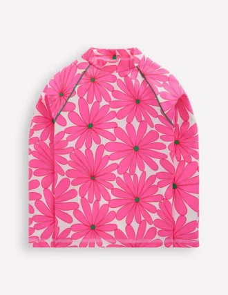 Sunsafe Patterned Rash Vest Festival Pink Daisy