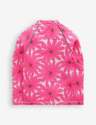 Sunsafe Patterned Rash Vest Festival Pink Daisy