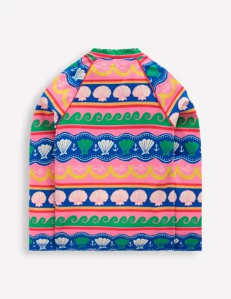 Sunsafe Patterned Rash Vest Multi Sea Shell Stripe