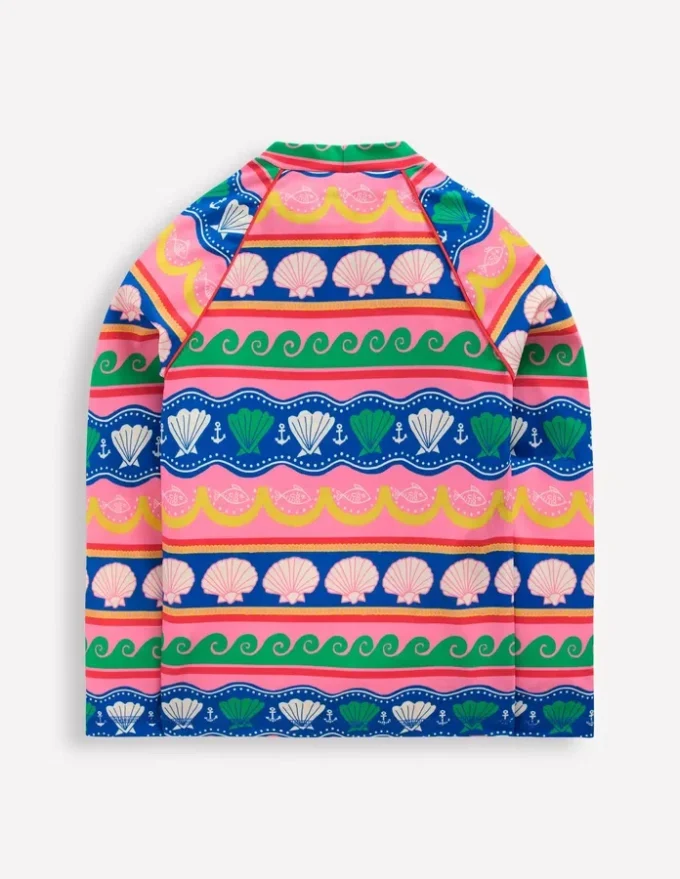 Sunsafe Patterned Rash Vest Multi Sea Shell Stripe Sunsafe Patterned Rash Vest Multi Sea Shell Stripe