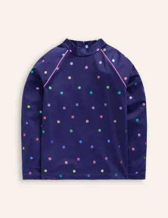 Sunsafe Patterned Rash Vest Rainbow Foil Confetti Spot