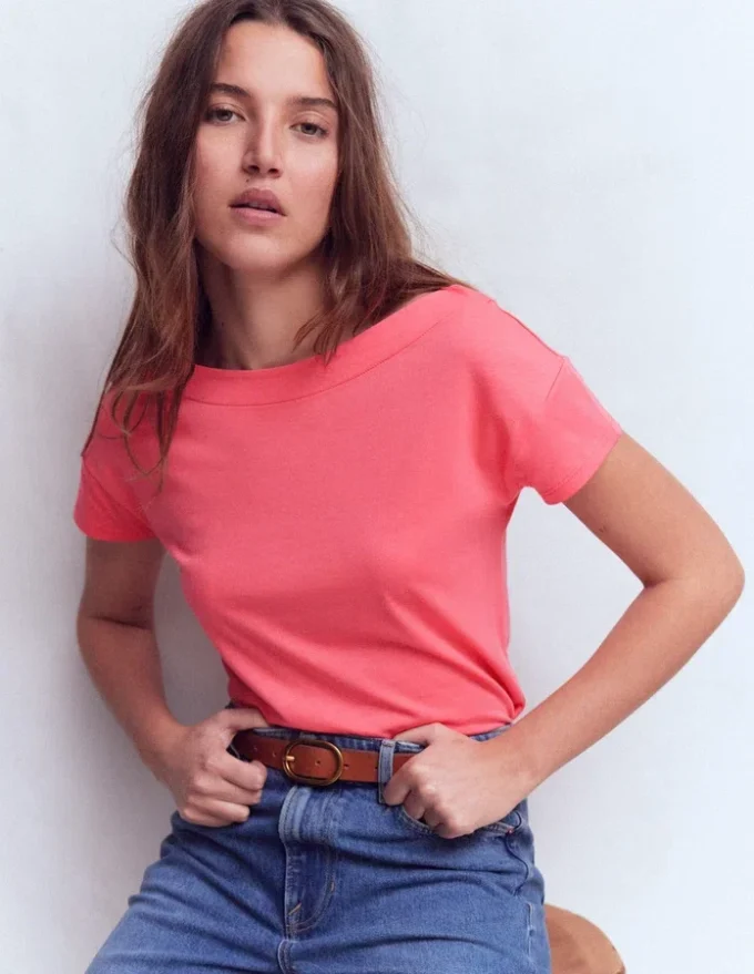 Supersoft Boat Neck T-Shirt Azalea Pink