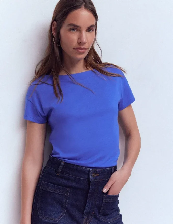 Supersoft Boat Neck T-Shirt Beaucoup Blue Supersoft Boat Neck T-Shirt Beaucoup Blue
