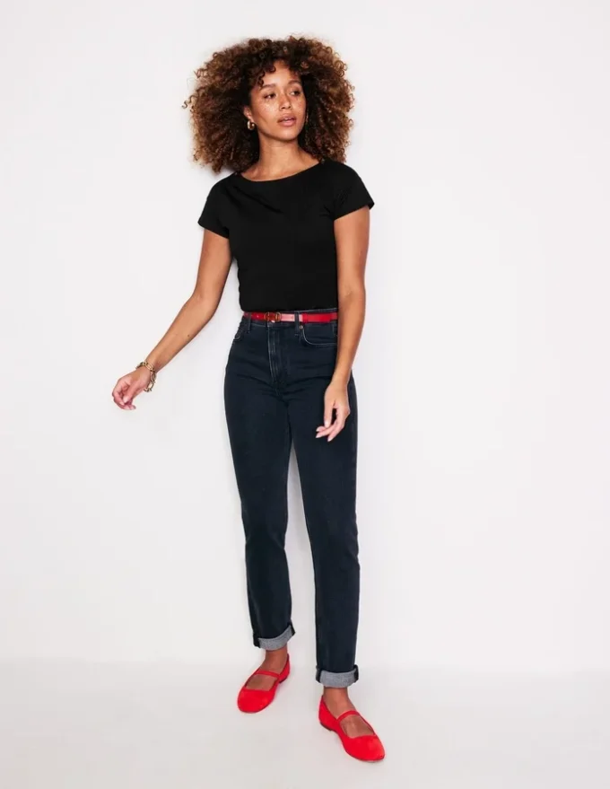 Supersoft Boat Neck T-Shirt Black