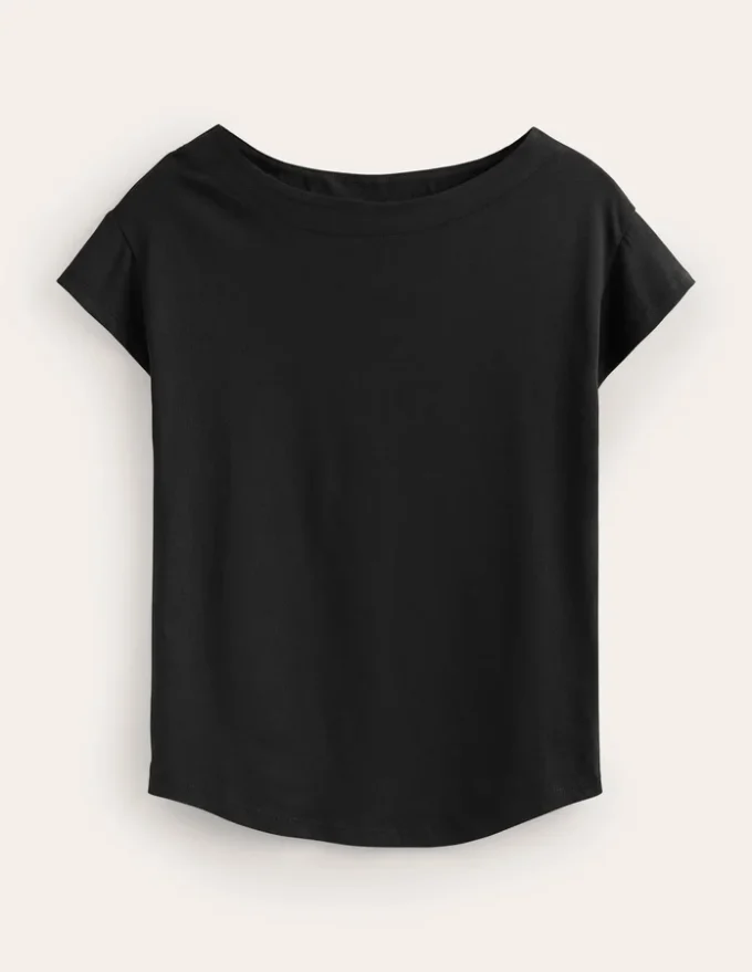 Supersoft Boat Neck T-Shirt Black
