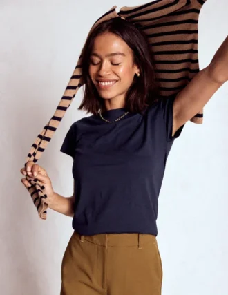 Supersoft Boat Neck T-Shirt Navy Supersoft Boat Neck T-Shirt Navy