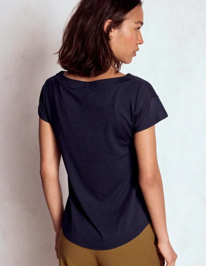 Supersoft Boat Neck T-Shirt Navy