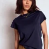 Supersoft Boat Neck T-Shirt Navy