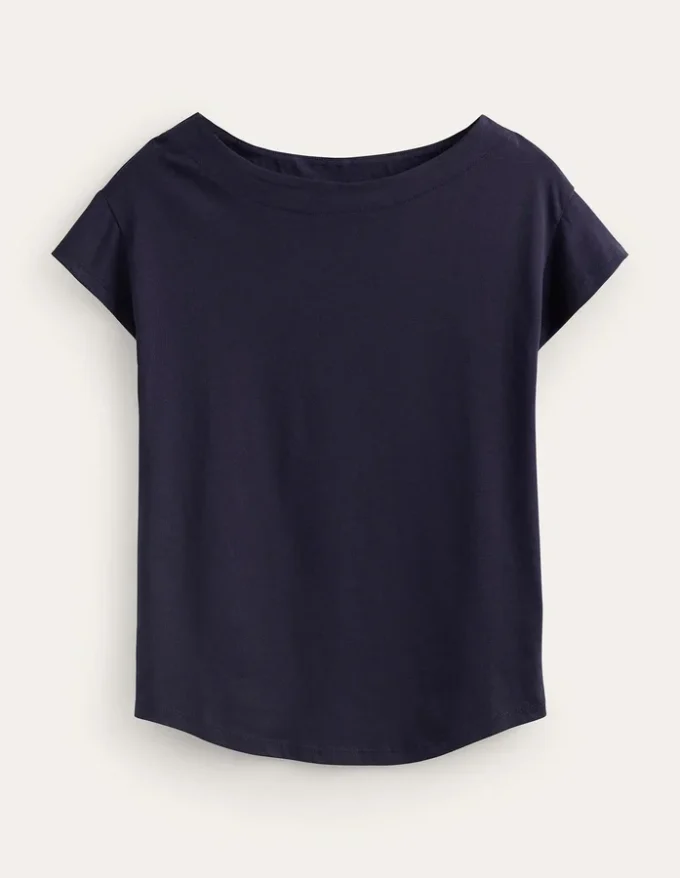 Supersoft Boat Neck T-Shirt Navy