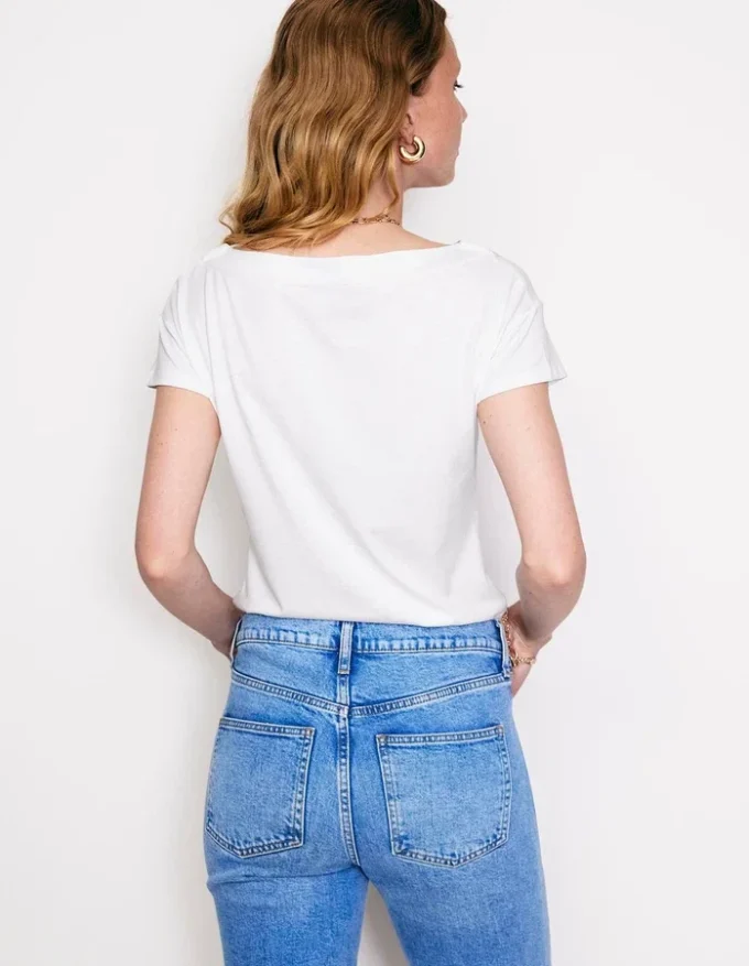 Supersoft Boat Neck T-Shirt White Supersoft Boat Neck T-Shirt White