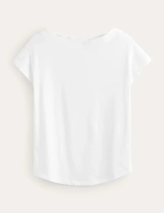 Supersoft Boat Neck T-Shirt White Supersoft Boat Neck T-Shirt White
