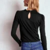 Supersoft Frill Detail Top Black Supersoft Frill Detail Top Black