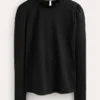 Supersoft Frill Detail Top Black Supersoft Frill Detail Top Black