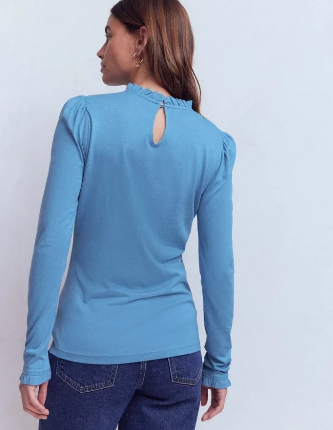 Supersoft Frill Detail Top Captains Blue Supersoft Frill Detail Top Captains Blue