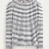 Supersoft Frill Detail Top Ivory / Navy Stripe Supersoft Frill Detail Top Ivory / Navy Stripe